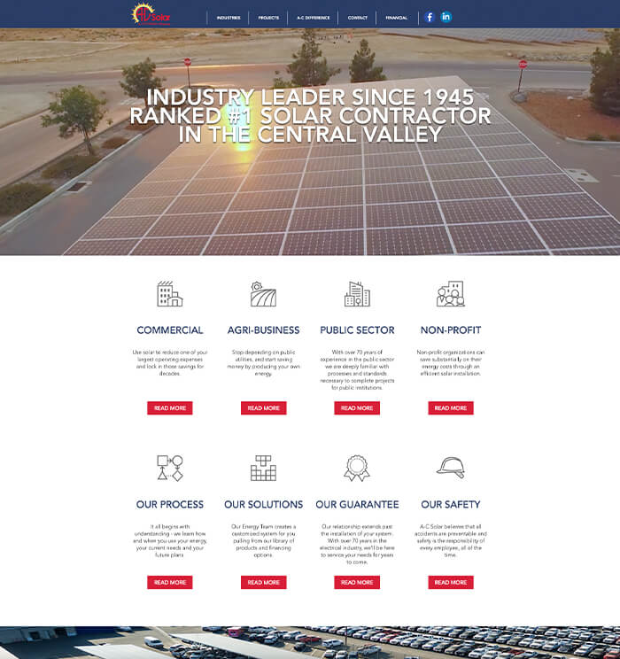 A-C Solar website design